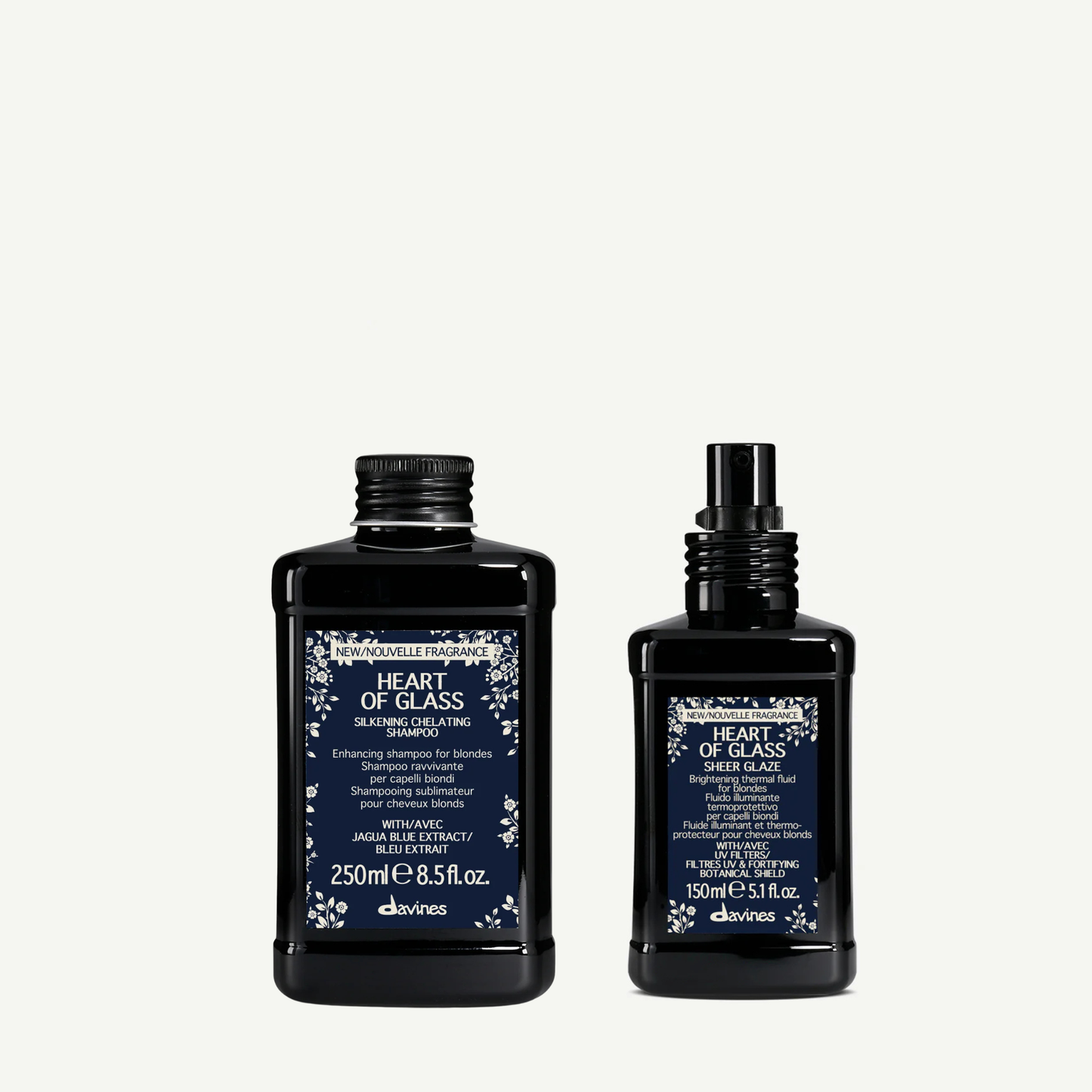 Davines HEART OF GLASS Sheer Glaze en Silkening Chelating Shampoo – verzorging en glans voor blond haar
