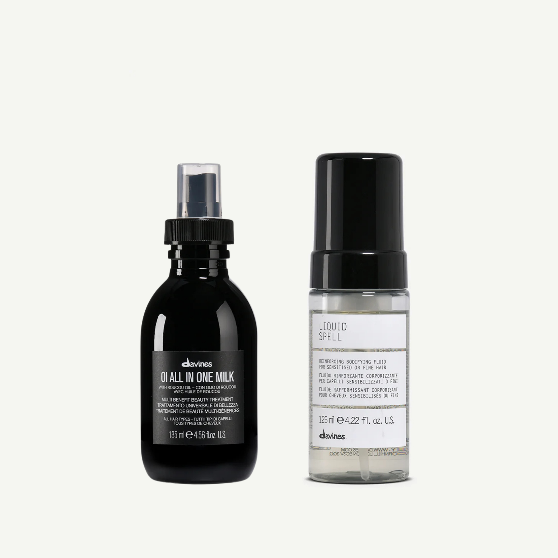 Davines Liquid Spell en OI All In One Milk verzorgende styling set voor volume en glans