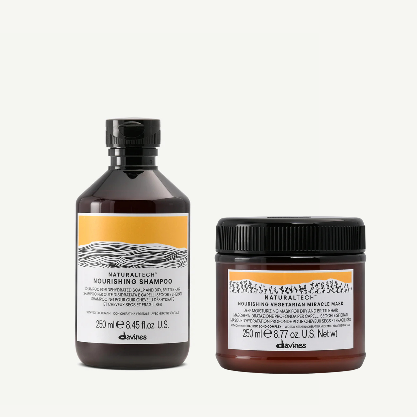 Davines Pflegeset – Shampoo &amp; Maske für trockenes Haar, 250 ml + 250 ml