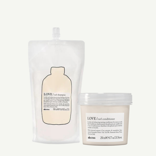 Davines LOVE Curl Refill Duo – shampoo 500 ml en conditioner 250 ml voor verzorging en definitie van krullend haar