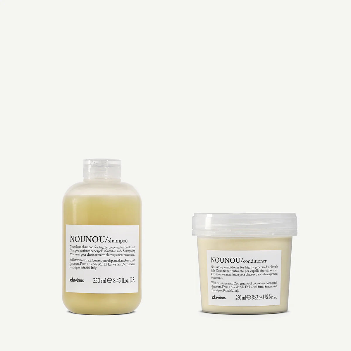 Davines NOUNOU Shampoo & Conditioner set – voedende verzorging voor droog, beschadigd en chemisch behandeld haar. 
