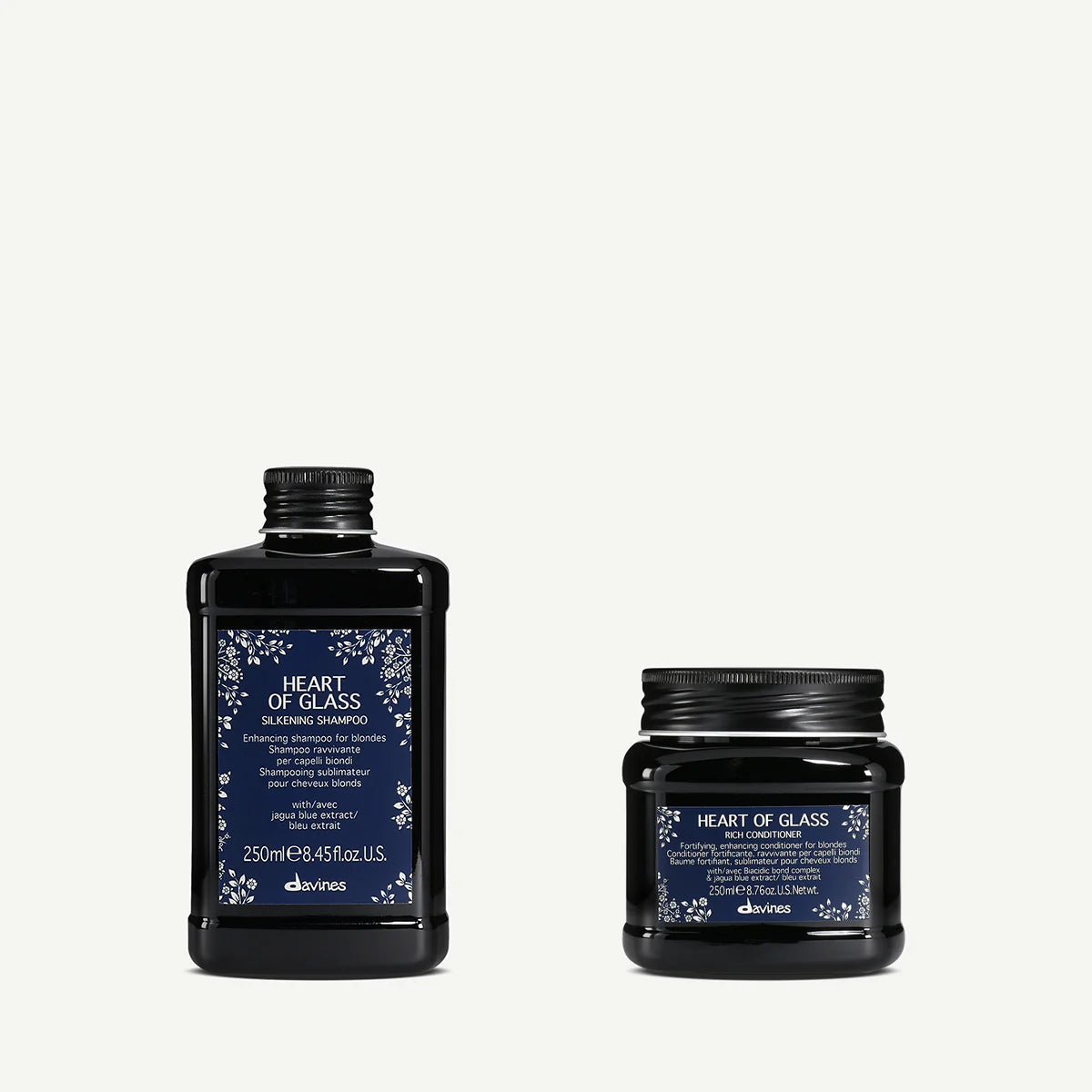 Davines HEART OF GLASS Shampoo & Conditioner set voor blond haar – versterkt, voedt en behoudt de glans van blond en opgelicht haar